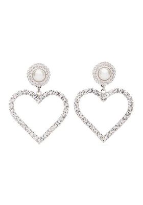 Crystal Heart Earrings  from Alessandra Rich