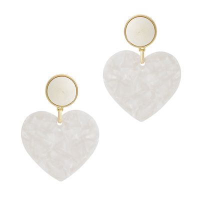 Gigi White Heart Earrings from BAUBLEBAR