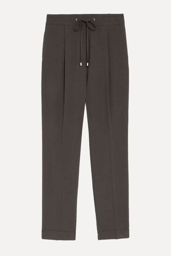 Drawstring Tapered Ankle Grazer Trousers from Marks & Spencer