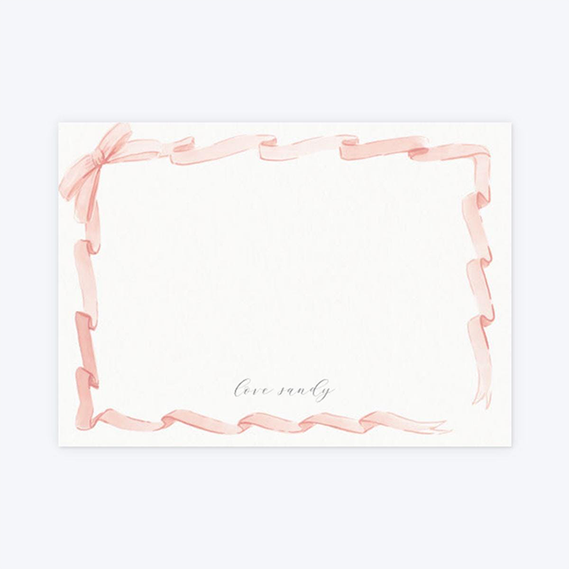 Blush Ribbon Notecard Set Of 10 from Papier