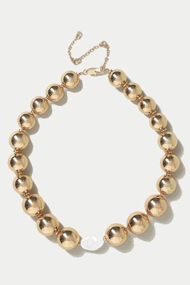 Pearl Gold Ball Necklace