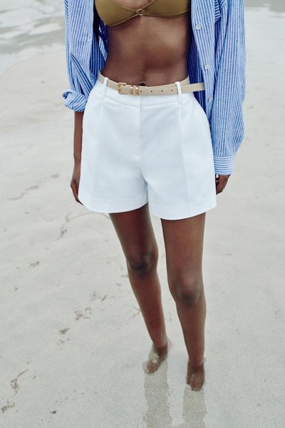 Darted Bermuda Shorts With Belt from Zara