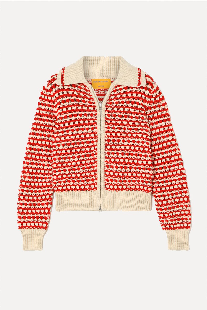 Kirby Open-Knit Cotton-Blend Zip-Up Cardigan from Guest In Residence