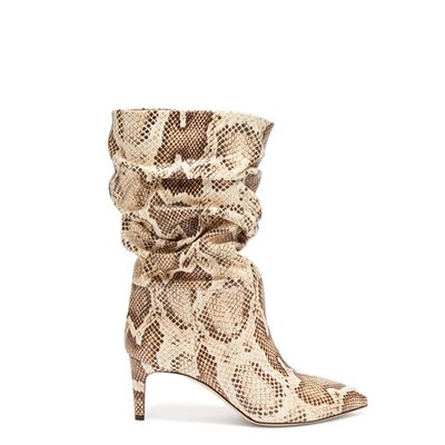 Python-Effect Leather Boots
