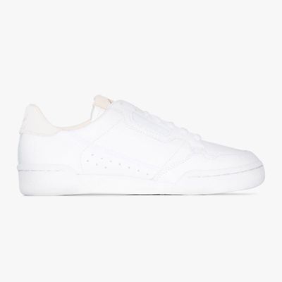 White Continental 80 Low Top Leather Sneakers from Adidas