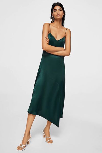 Asymmetric Satin Dress