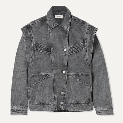 Harmon Oversized Convertible Acid-Wash Denim Jacket from Isabel Marant Etoile