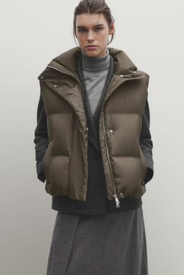 Puffer Gilet With Down & Feather Filling from Massimo Dutti