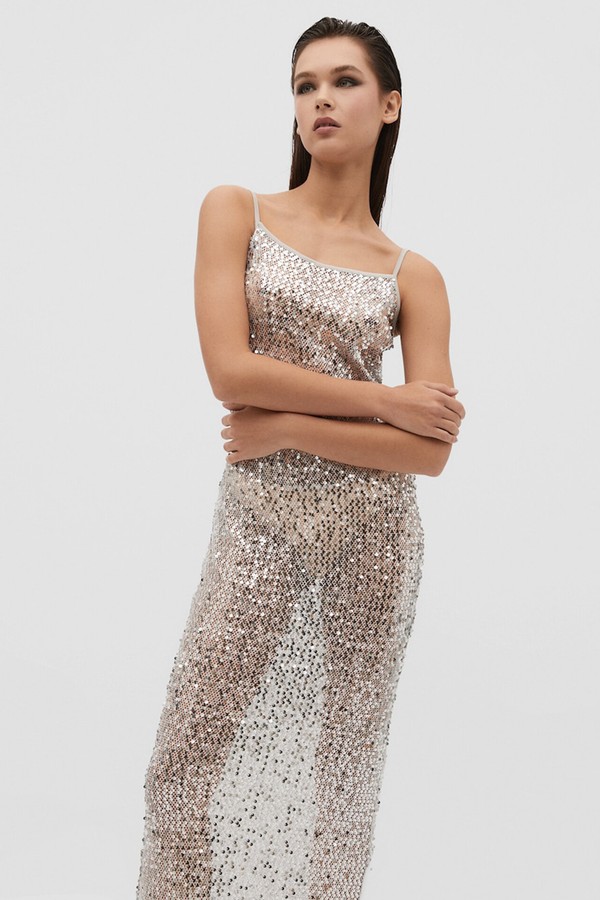 Long Sequinned Dress from Stradivarius