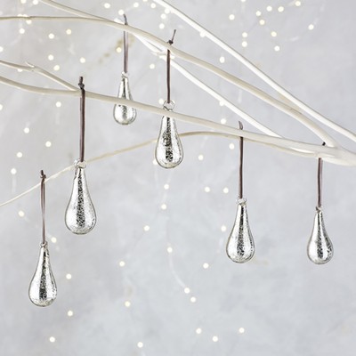 Antiqued Drop Glass Baubles