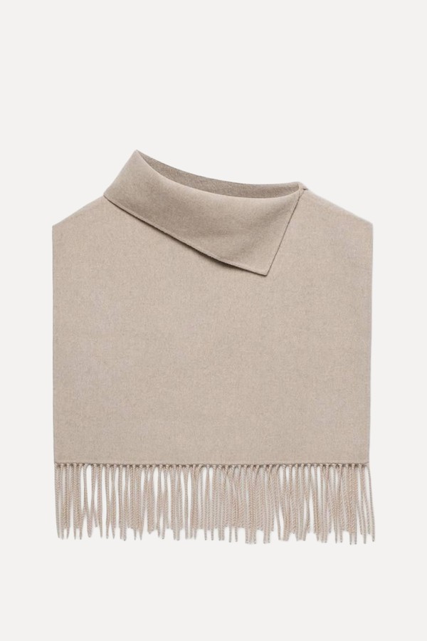 Wool Blend Fringed Poncho from Mint Velvet