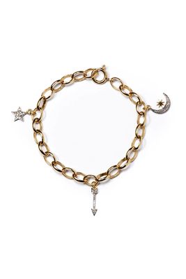 Diamond Moon & Stars Charm Bracelet from Kirstie Le Maque
