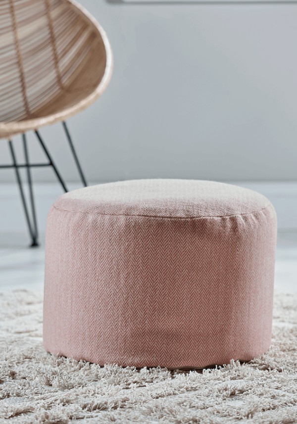 Herringbone Wool Pouffe 