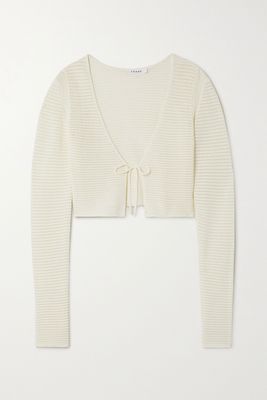 Cropped Crochet-Knit Cardigan from Frame