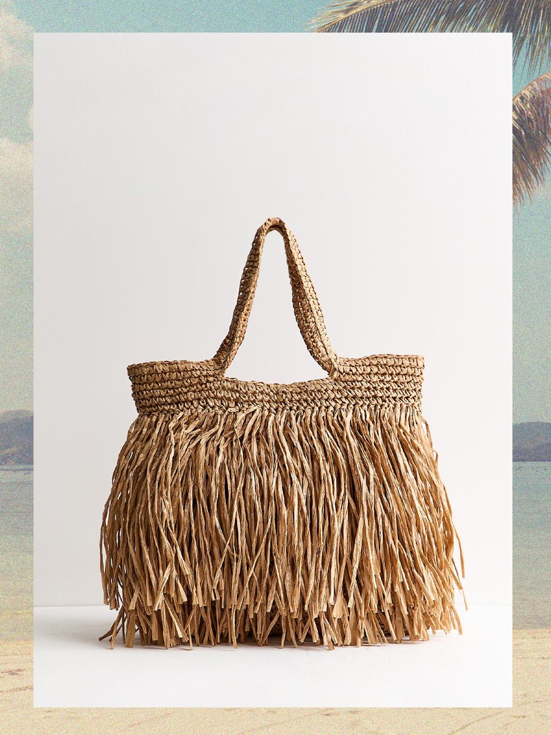 Woven Fringe Tote Bag