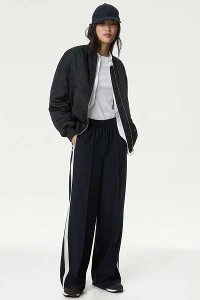 Side Stripe Wide Leg Trousers