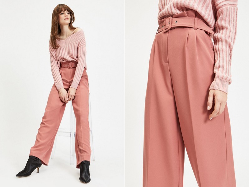 Belted Wide Leg Trousers