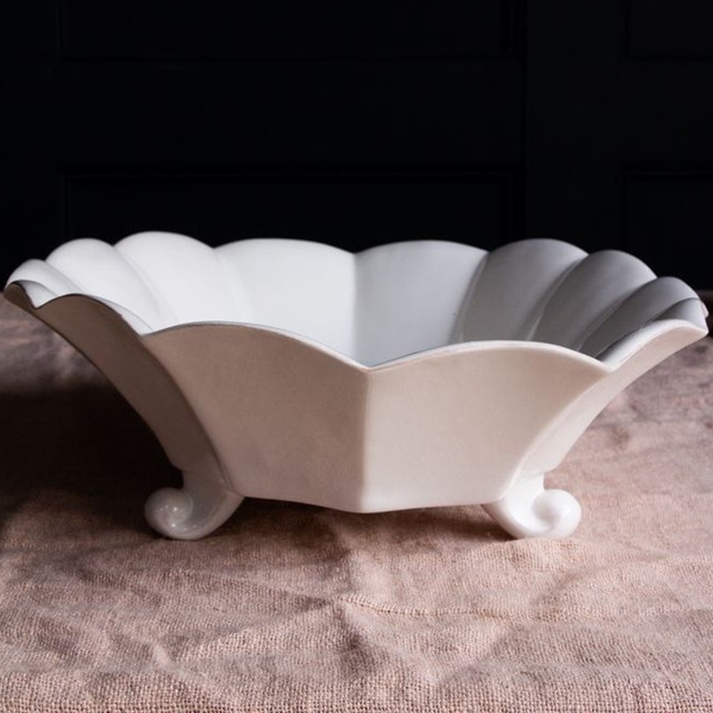 Vintage Style Ceramic Platter With Feet from Rockett St George