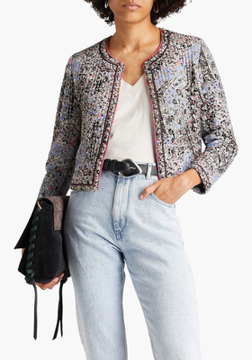 Fansoni Printed Cotton And Linen-Blend Cloqué Jacket from Isabel Marant