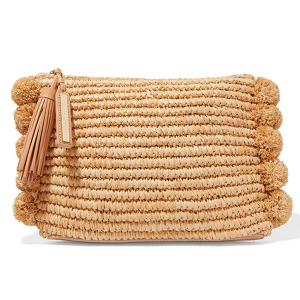 Tasseled Pompom-embellished Raffa Clutch from Loeffler Randall