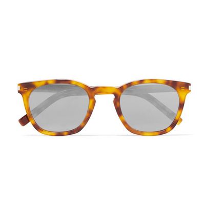 Cat-Eye Tortoiseshell Acetate Mirrored Sunglasses from Saint Laurent