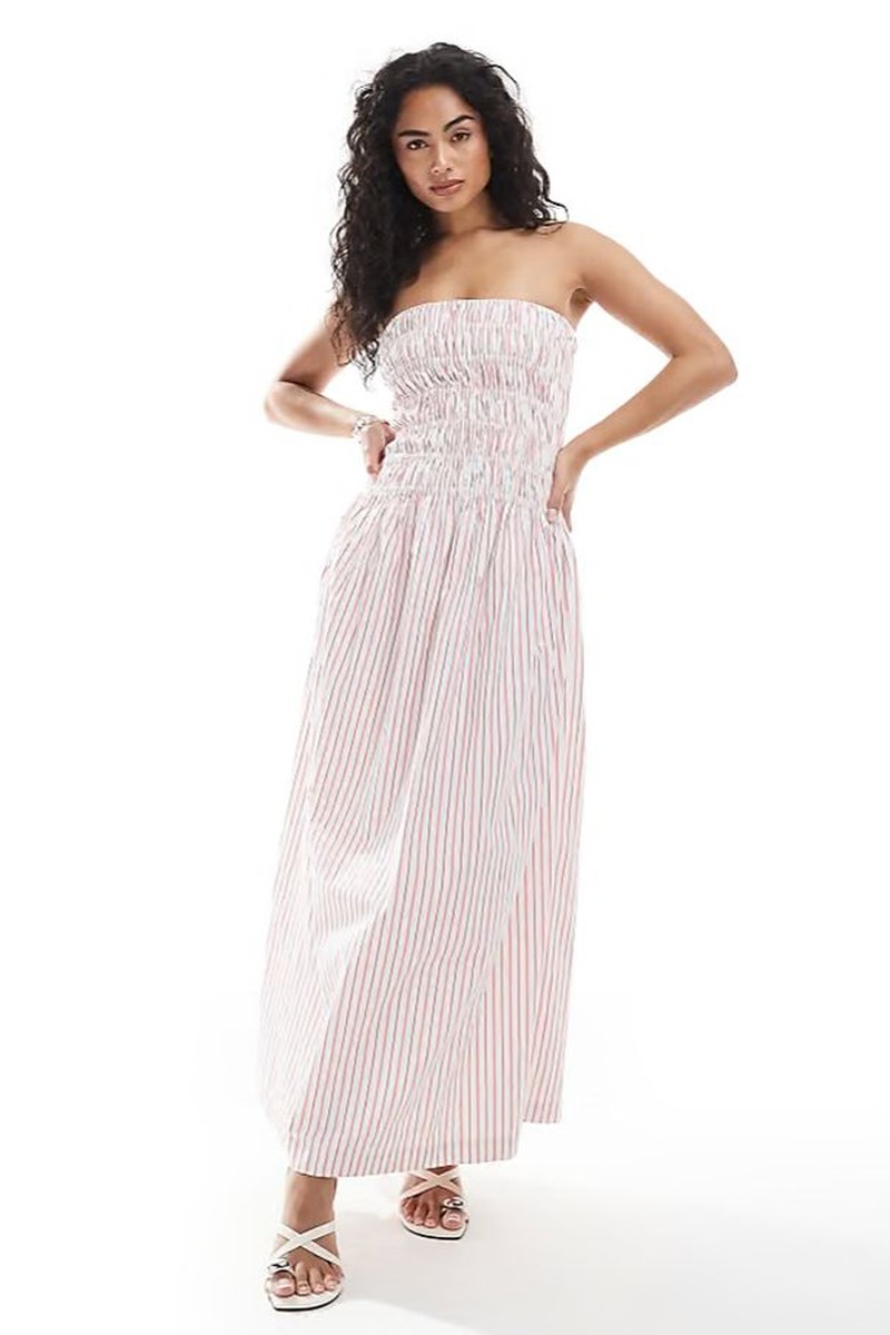 Bandeau Shirred Dress from JJXX