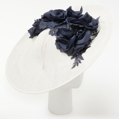 Flower Applique Side Disc Occasion Hat from Vixen Millinery