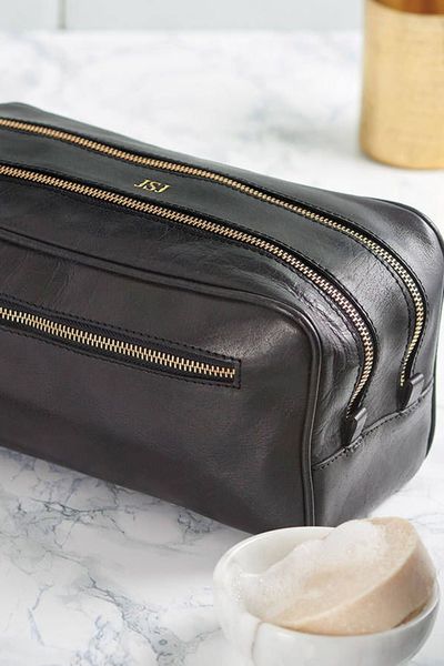 Personalised Leather Washbag