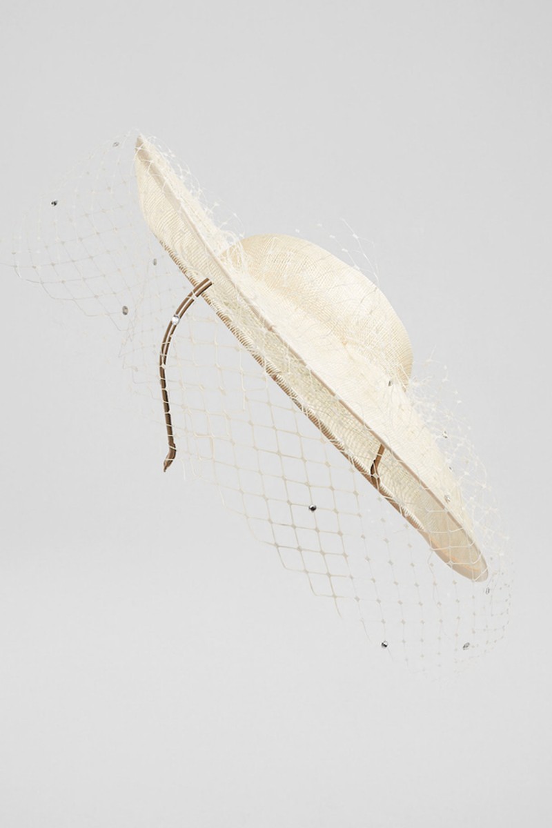 Annalise Cream Satin Wide Brim Fascinator from LK Bennet