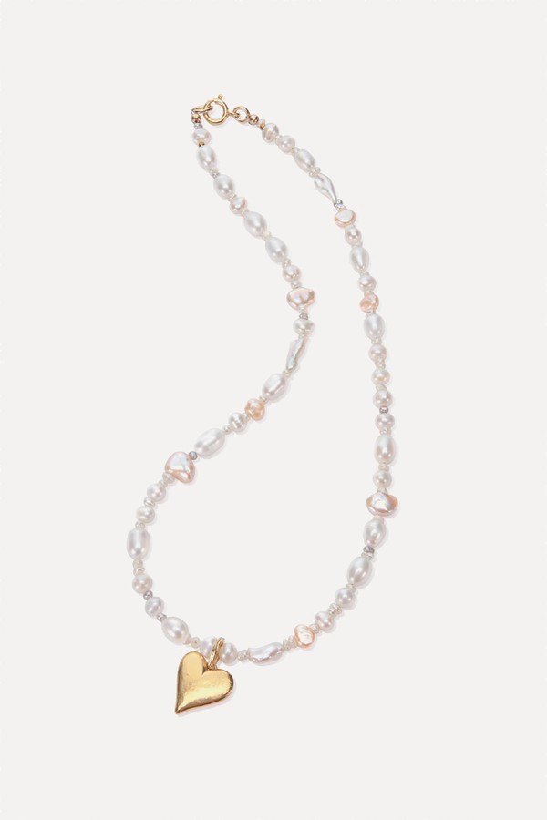 A Joyas Heart With Baroque Pearls