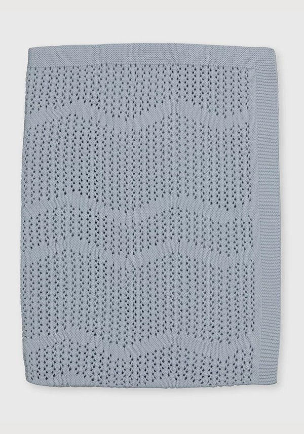 Blue Organic Cellular-Style Blanket