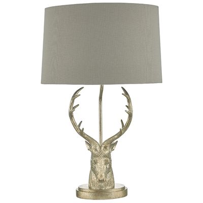 Stag Head Table Lamp, Silver from Linea