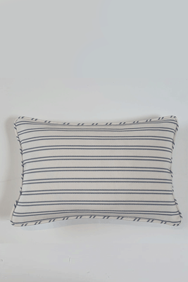Ladder Stripe Navy Cushion - Rectangle from Haines Collection