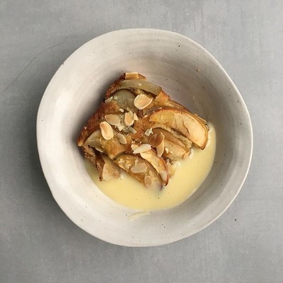 Brioche Frangipane Apple Pudding 