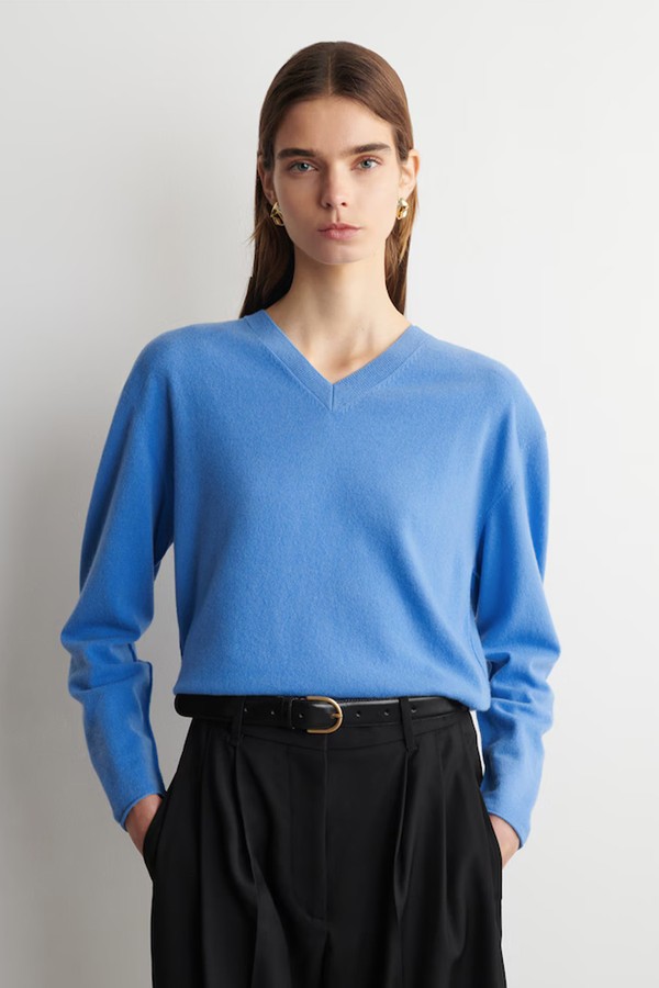 Merino Wool V-Neck Jumper from COS