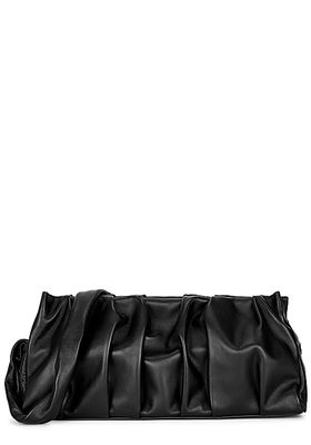 Long Vague Black Leather Shoulder Bag from Elleme
