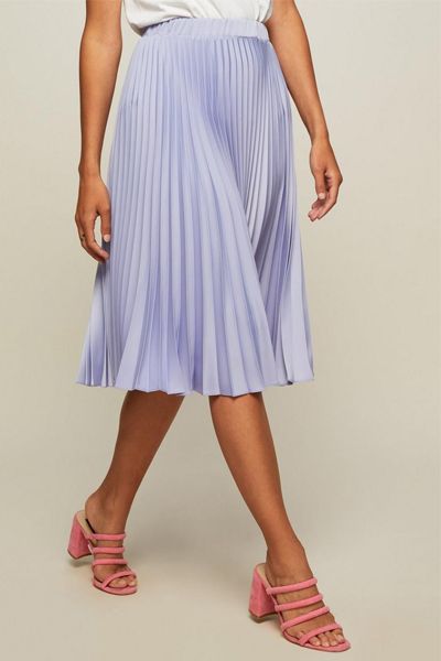 Pleat Lilac Midi Skirt from Miss Selfridge