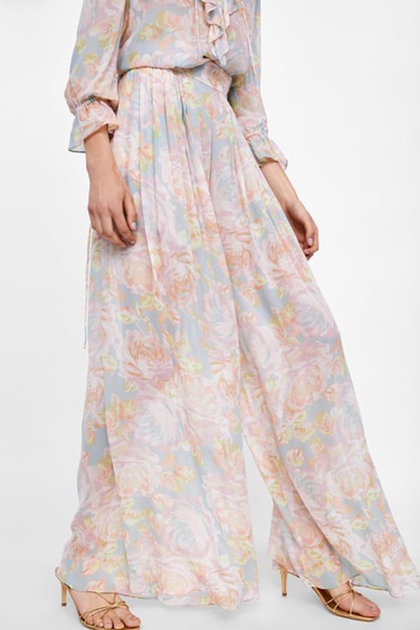 Floral Print Palazzo Trousers from Zara