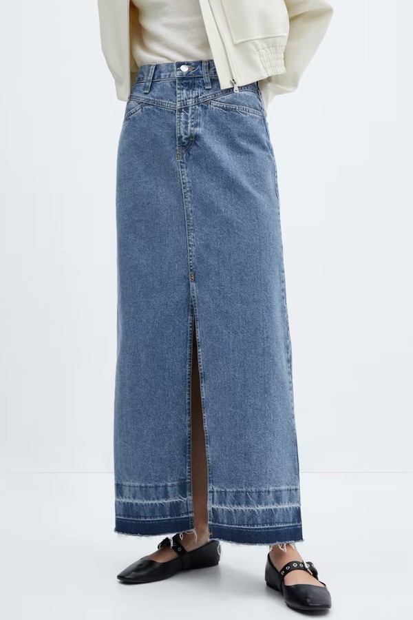 Long Denim Skirt from Mango