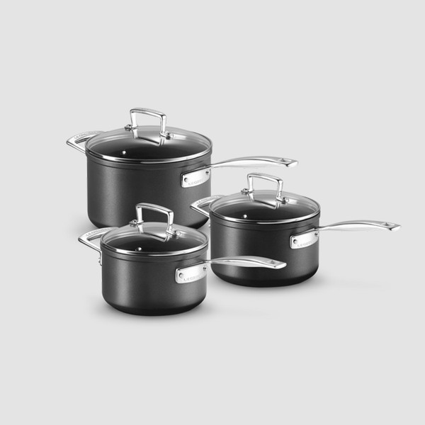Toughened Non-Stick 3-piece Saucepan Set