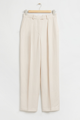 Relaxed Tailored Pleat Crease Trousers from & Other Stories