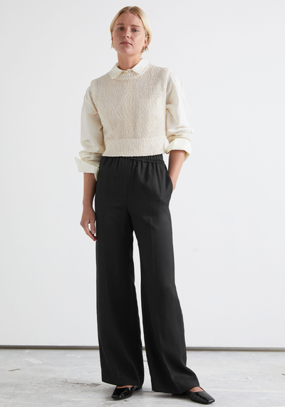 Wide Flared Press Crease Trousers from & Other Stories