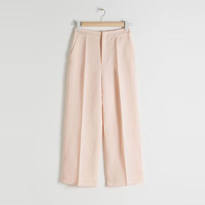 Cropped Linen Blend Trousers from & Other Stories