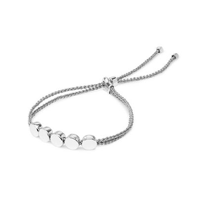 Linear Bead Sterling Silver And Woven Bracelet from Monica Vinader