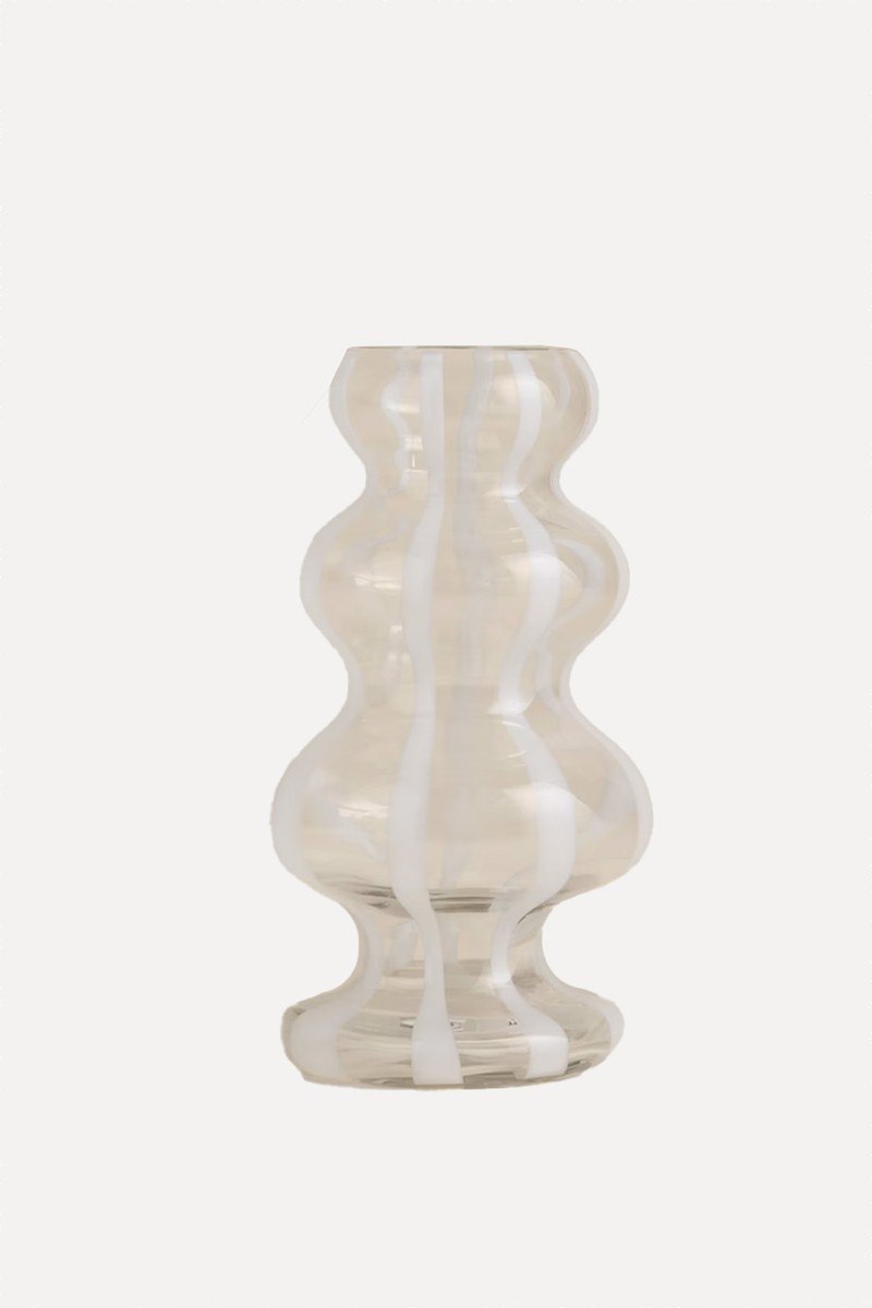 Stripe Wave Glass Vase