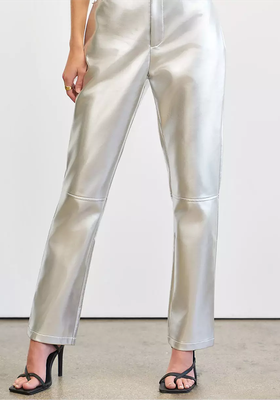 Straight Leg Leather Look Trousers from 4th & Reckless X Elsa Hosk