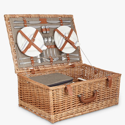 Croft Collection Luxury Filled Wicker Picnic Basket from John Lewis & Partners