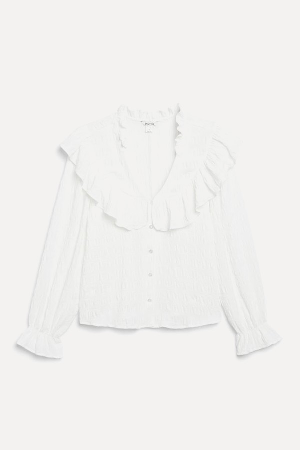 White Blouse With Oversized Collar from Monki