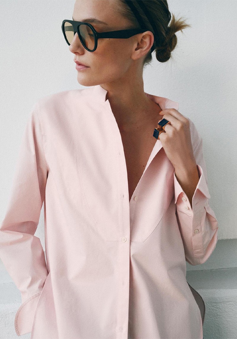 Asymmetric Poplin Shirt