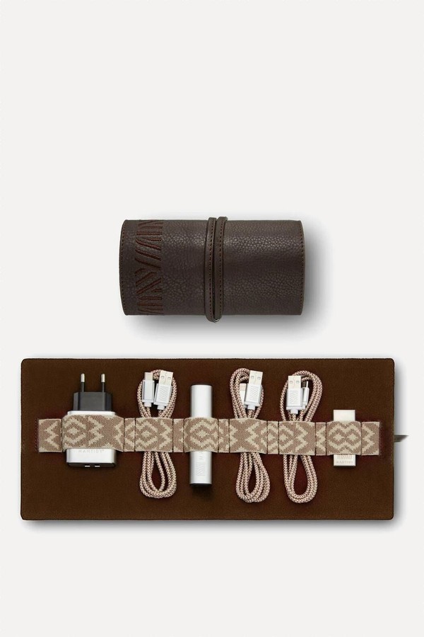 Leather Tech Roll Organiser from ManTidy
